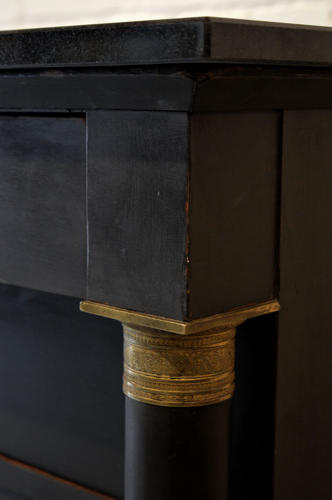 19thC French Empire Marble top painted Commode/ chest of drawers