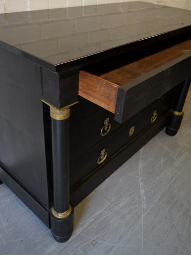 19thC French Empire Marble top painted Commode/ chest of drawers
