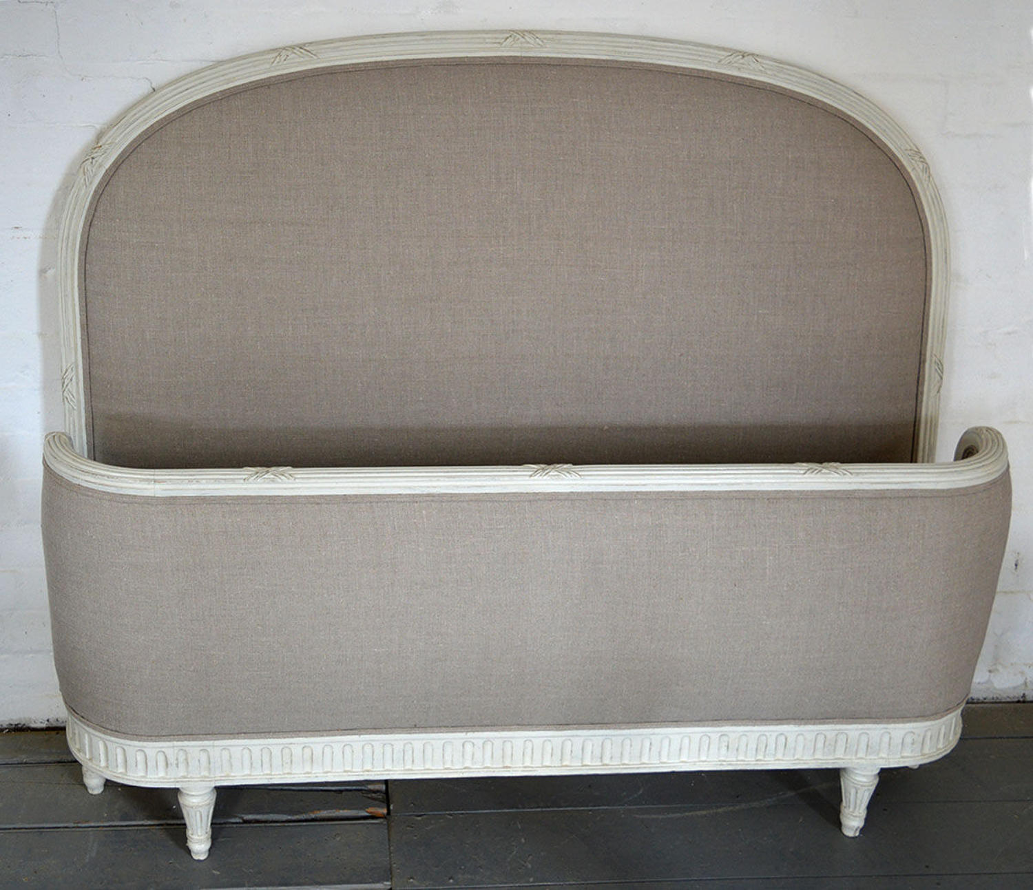 King Size Louis XVI style upholstered bedstead