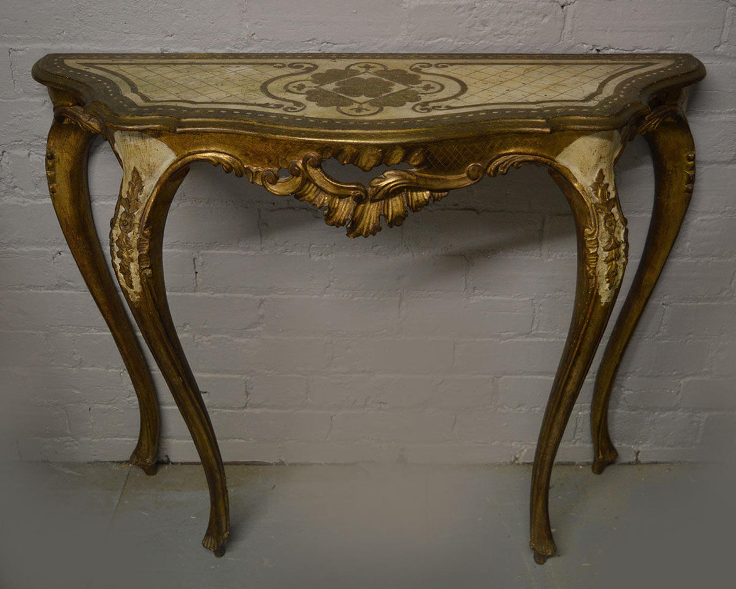 Venetian Gilt and painted console table