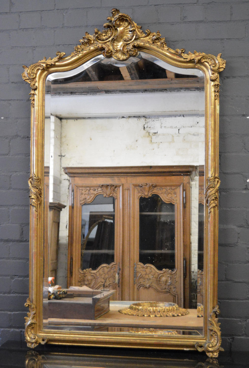 Large 19thC Louis XV style gilt mirror