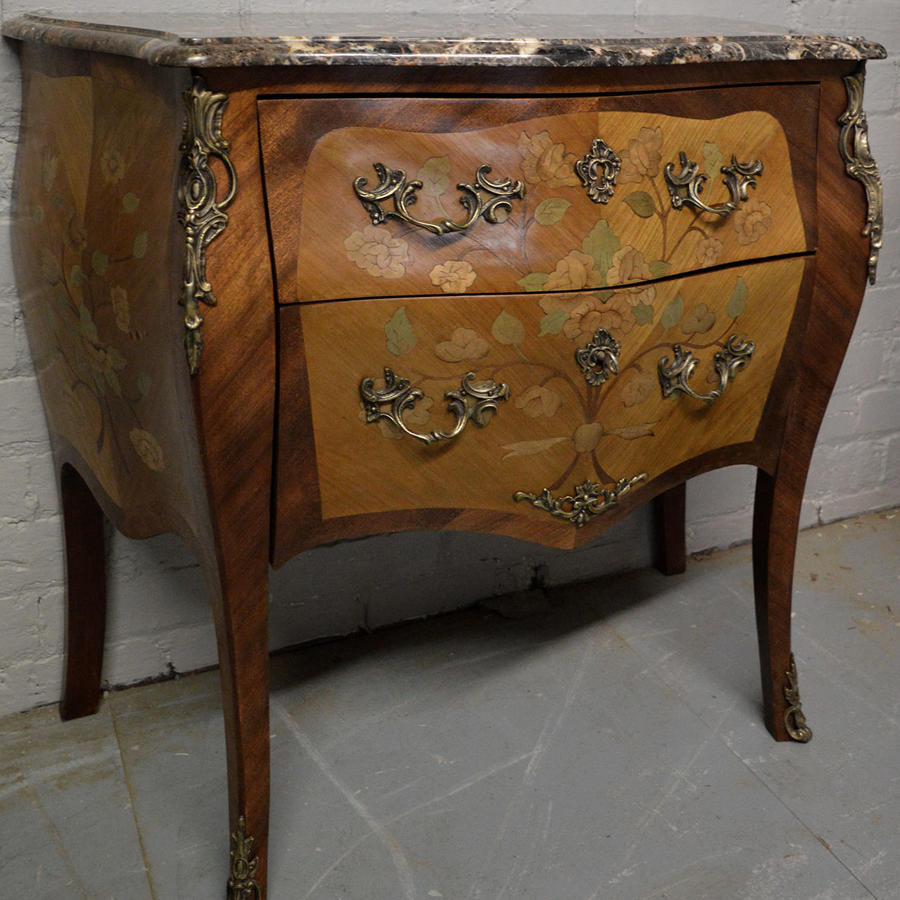 Small Louis XV style marble top Commode