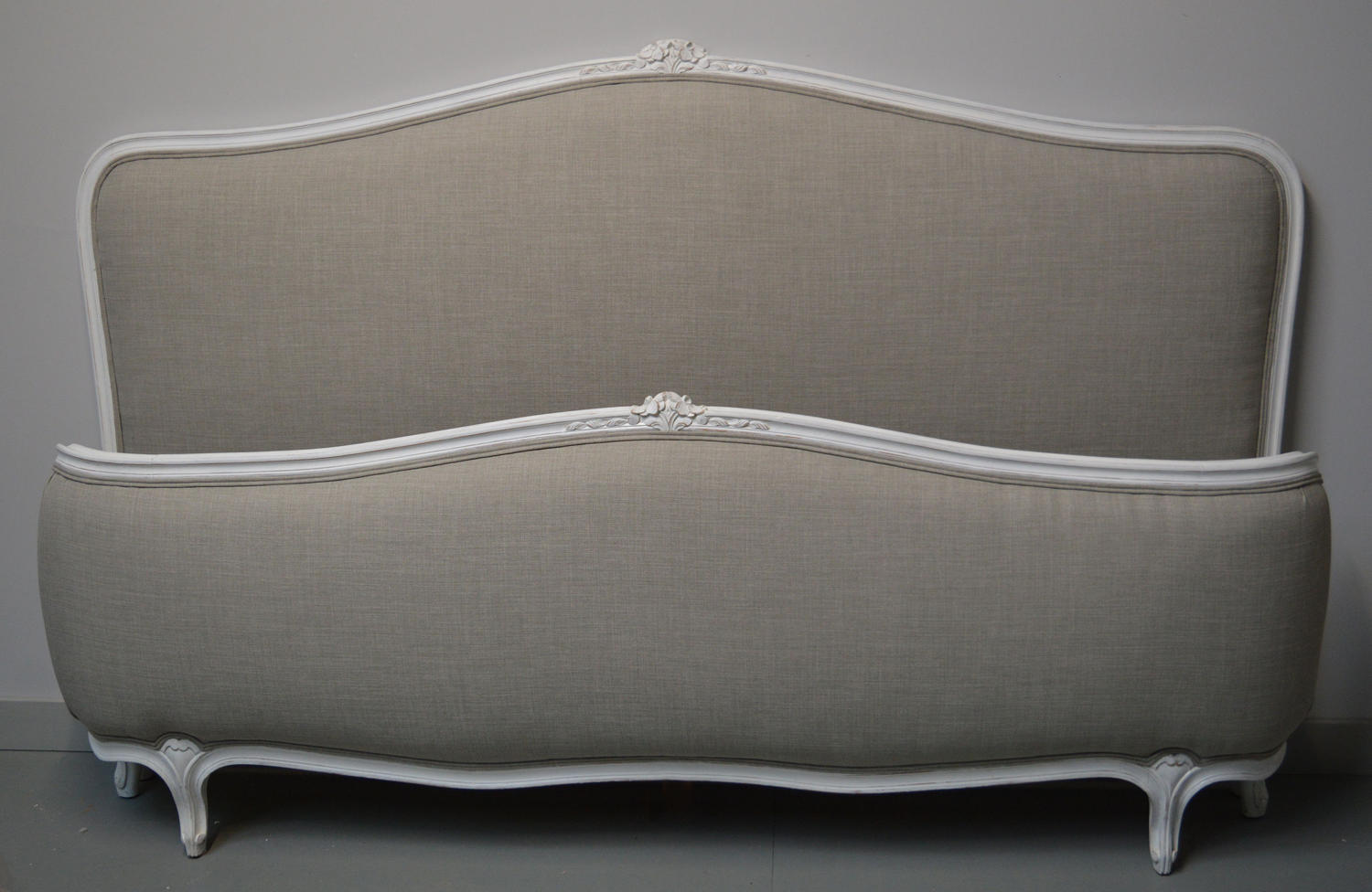 Super King size Louis XV style upholstered bedstead