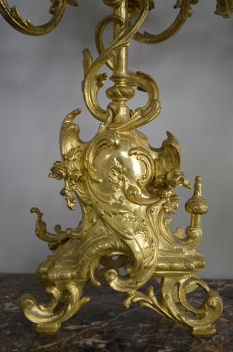 Pair of 19thC Louis XV style Gilt Candelabra