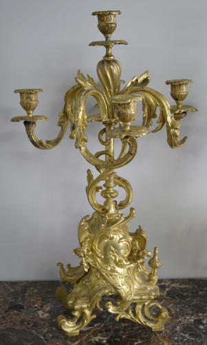 Pair of 19thC Louis XV style Gilt Candelabra