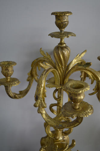 Pair of 19thC Louis XV style Gilt Candelabra