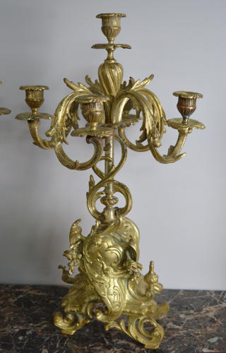 Pair of 19thC Louis XV style Gilt Candelabra