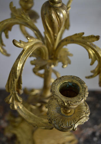 Pair of 19thC Louis XV style Gilt Candelabra
