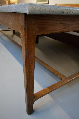 Large 19th Century Oak & Zinc Farmhouse Table