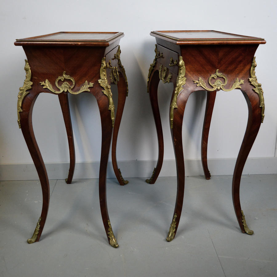 Pair of Louis XV style lamp tables