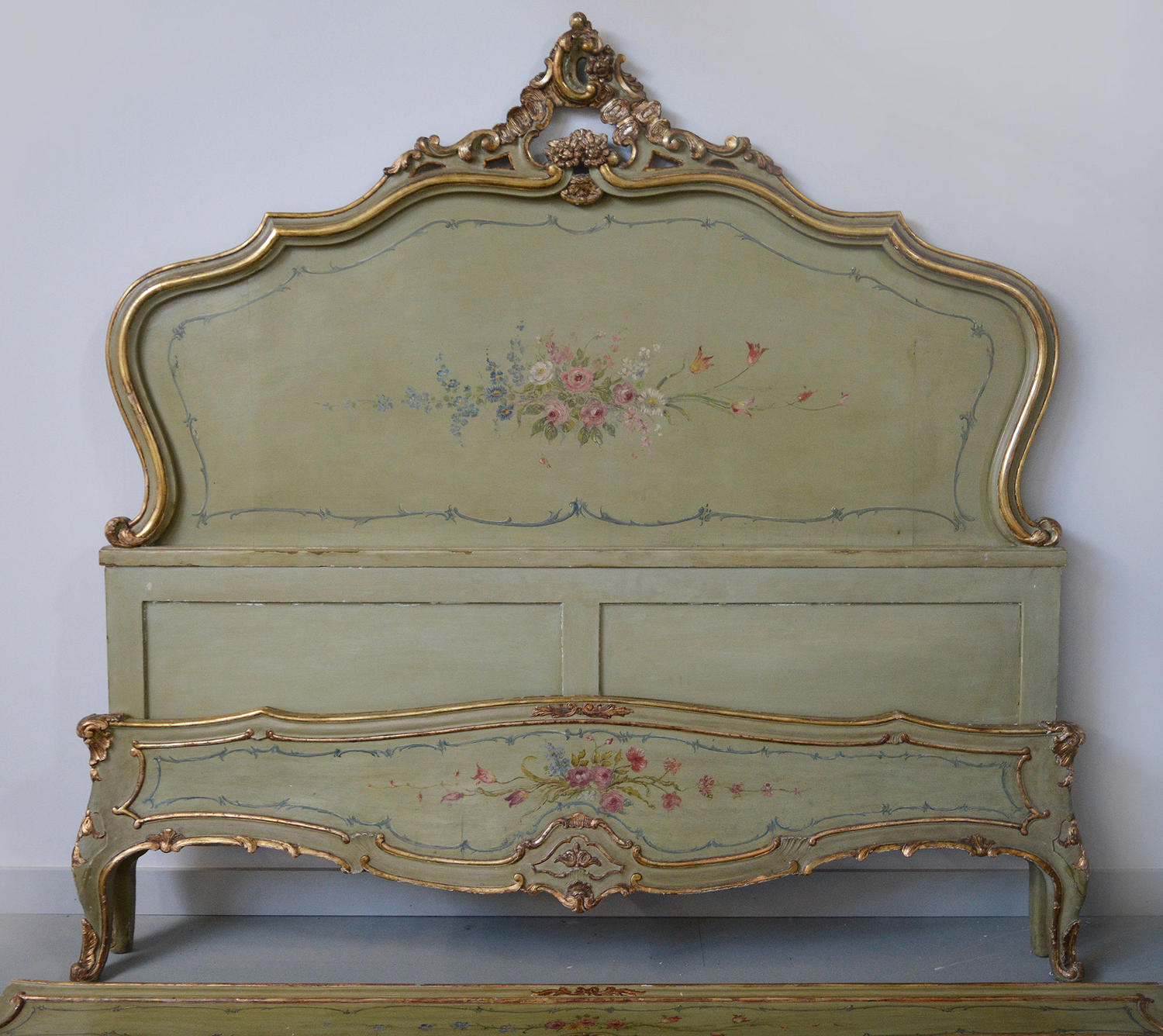 Large King-size Hand Painted Venetian Bedstead