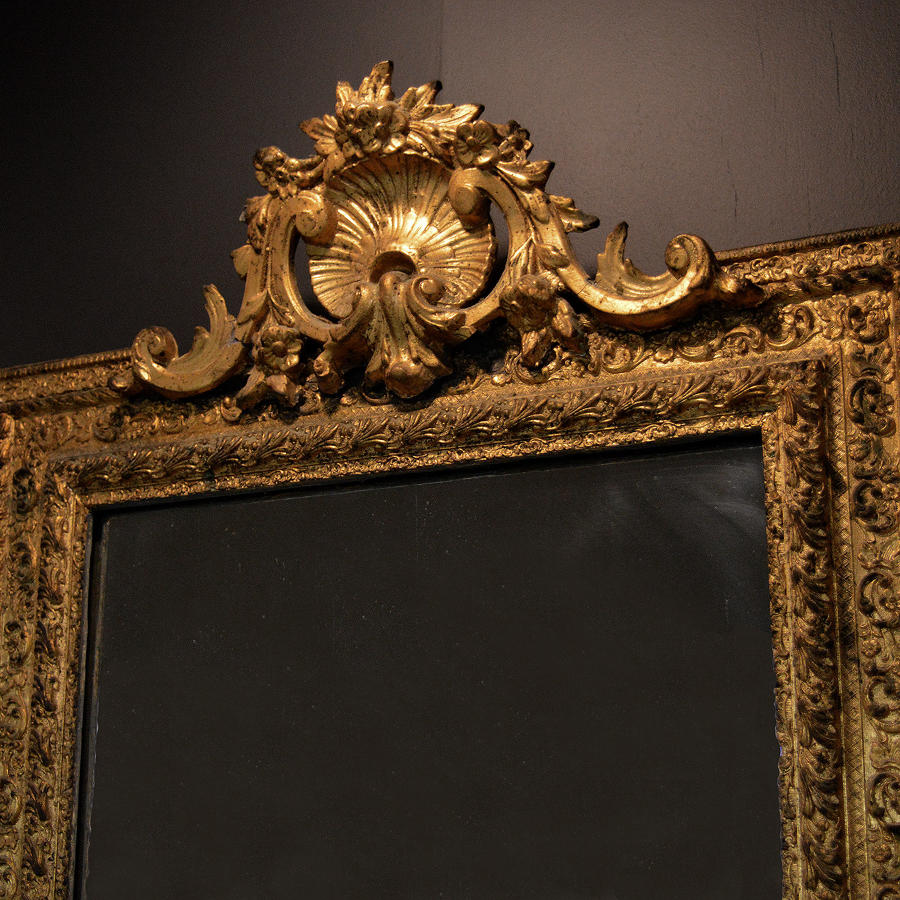 Late 19th Century Gilt frame Louis XVI style wall mirror