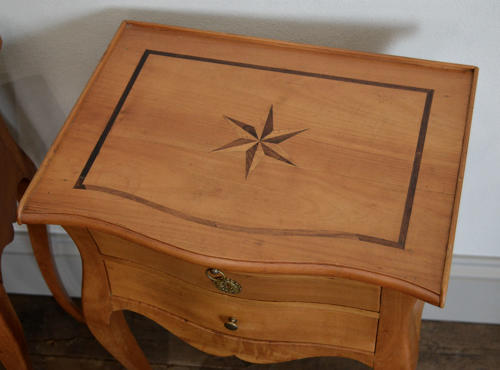 Solid Cherry Louis XV style bedside tables