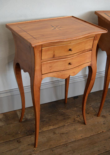 Solid Cherry Louis XV style bedside tables