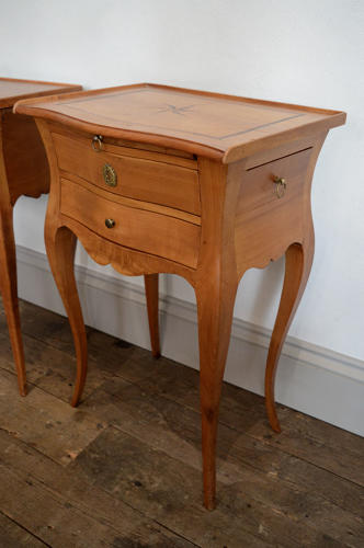 Solid Cherry Louis XV style bedside tables