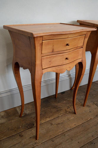 Solid Cherry Louis XV style bedside tables