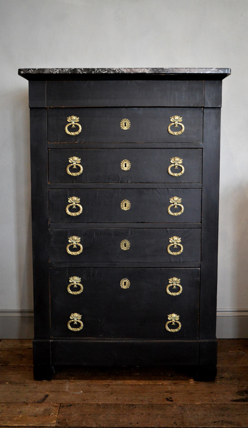 19th Century Empire Tall chest of drawers