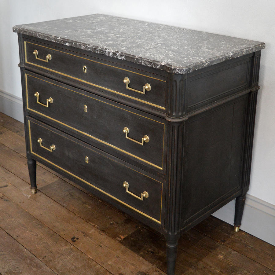 Late 18th Century Louis XVI marble top commode