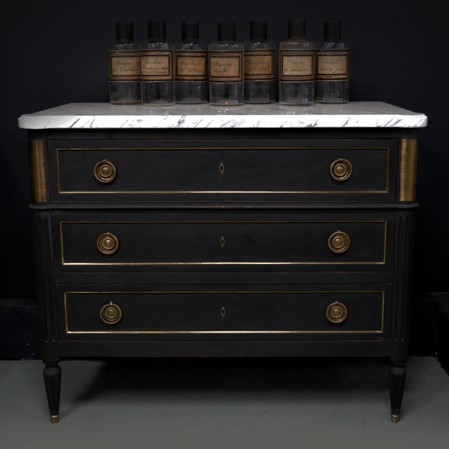 Louis XVI style marble top Commode