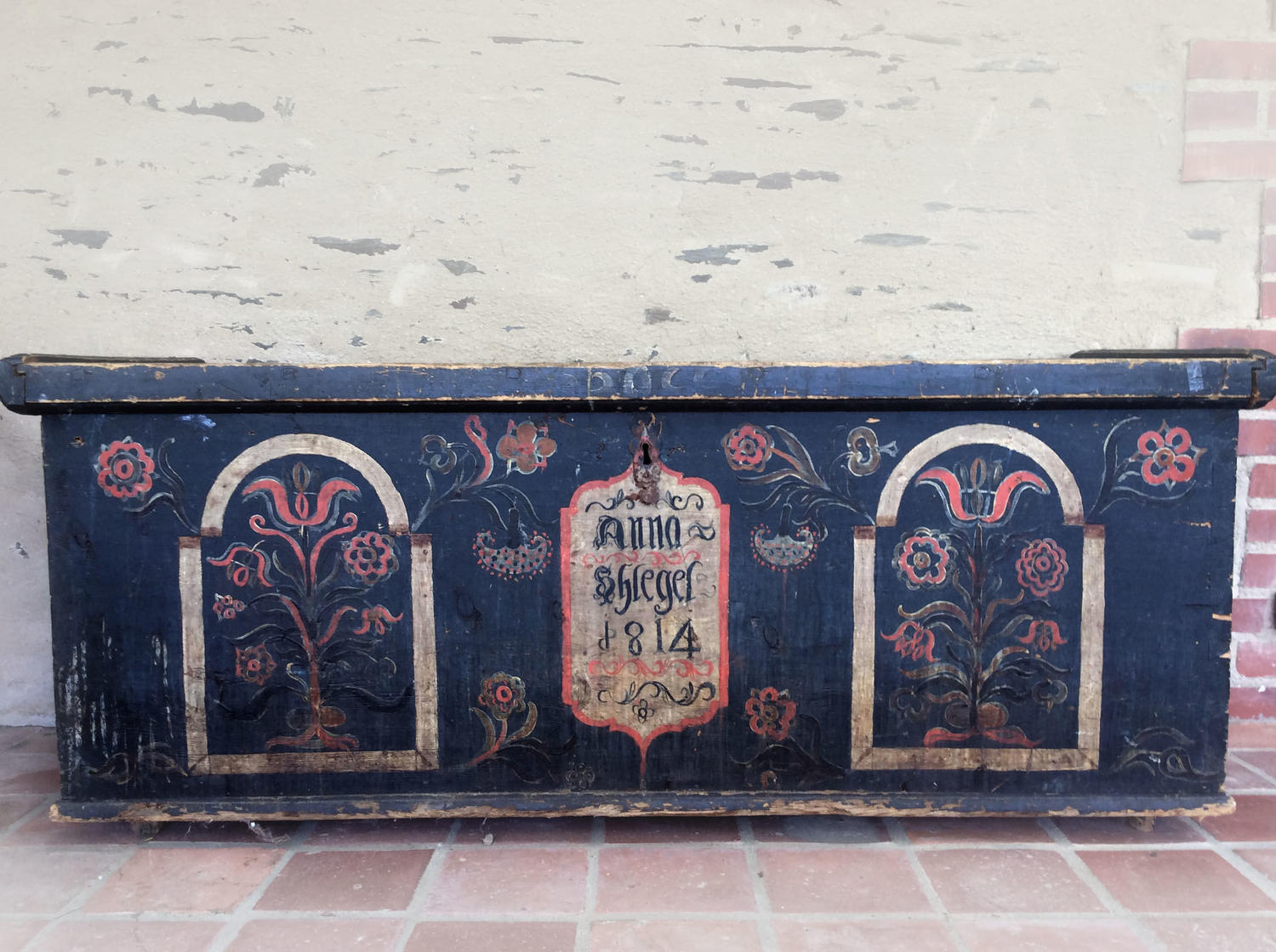 19th Century Northern Europe Hand Painted Blanket Chest
