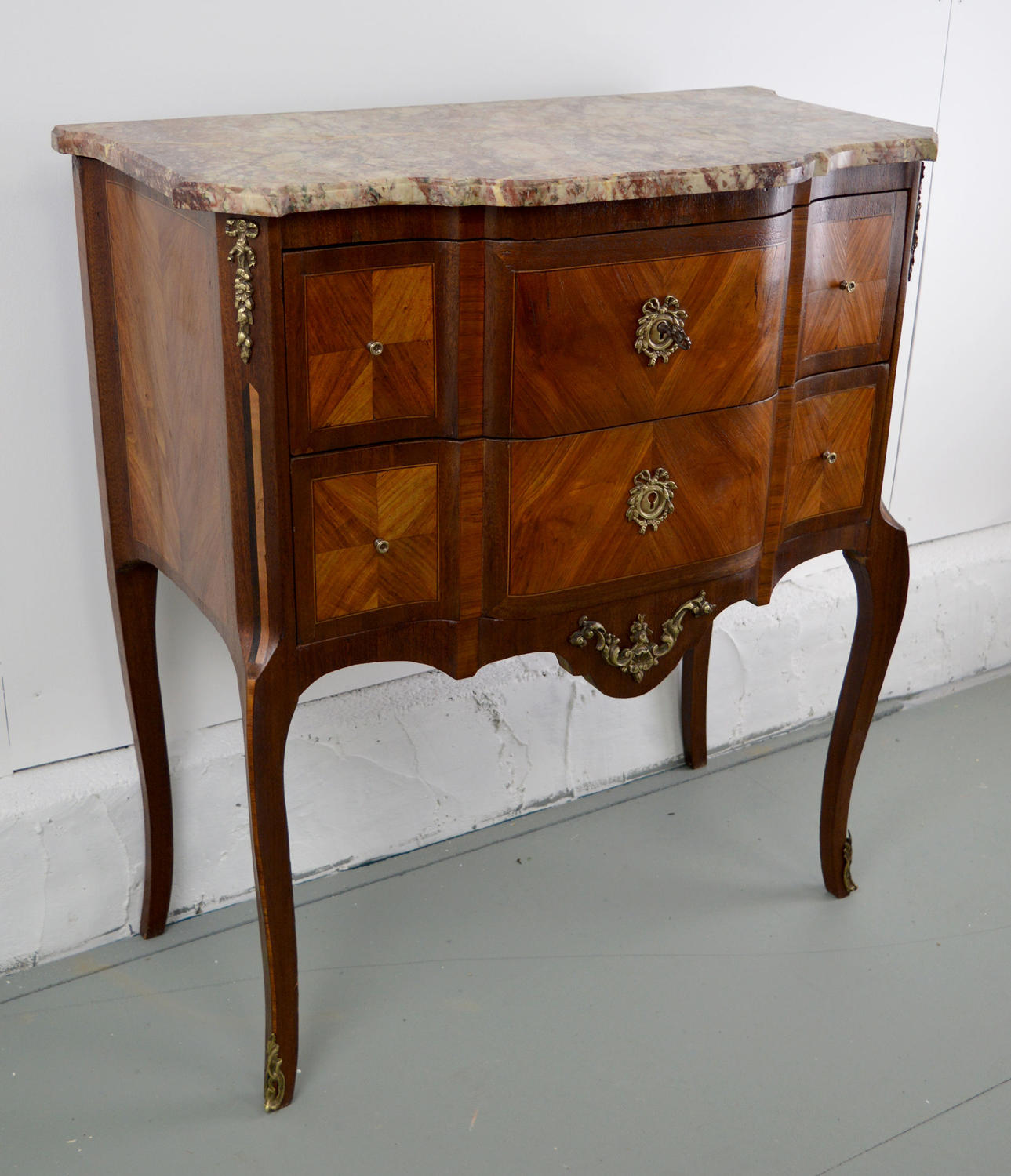 Late 19th Louis XVI Style Small Scale Two Drawer Commode
