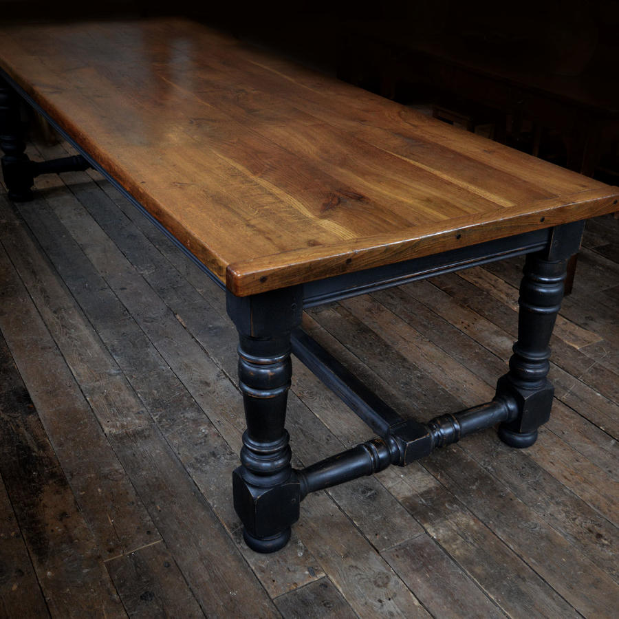 Large Early 20th Century Oak Refectory Table