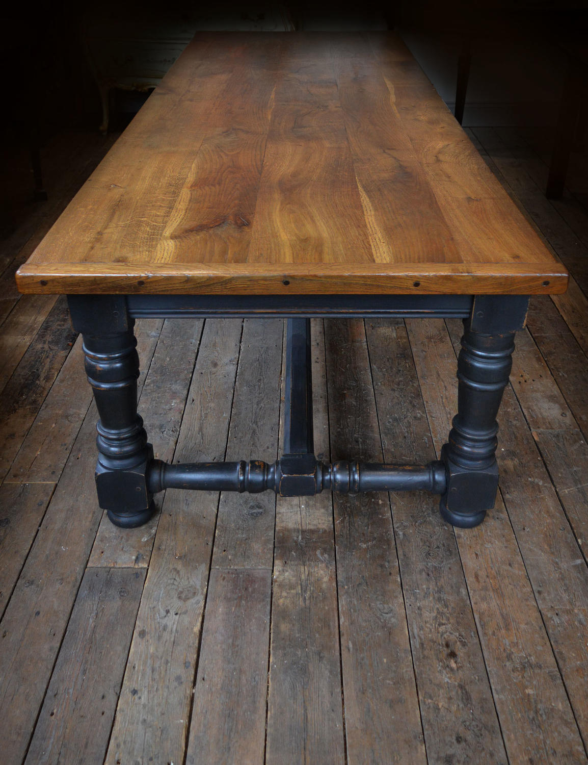 Large Early 20th Century Oak Refectory Table