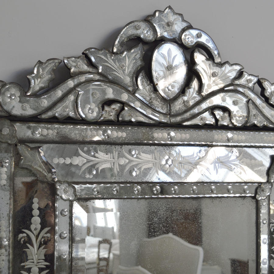 Antique Venetian Cushion Mirror c1910-20