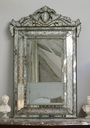 Antique Venetian Cushion Mirror c1910-20