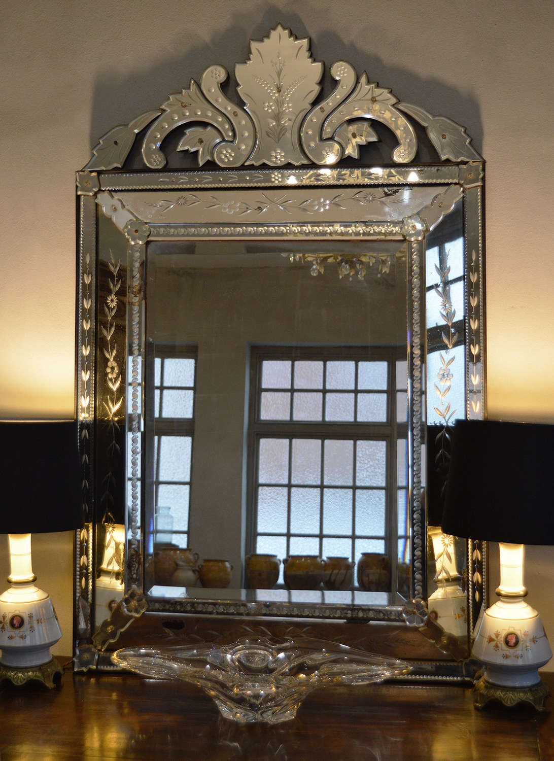 Large Early 20thC Venetian Cushion Mirror