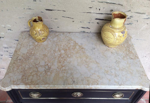 19th Century Louis XVI style marble top commode