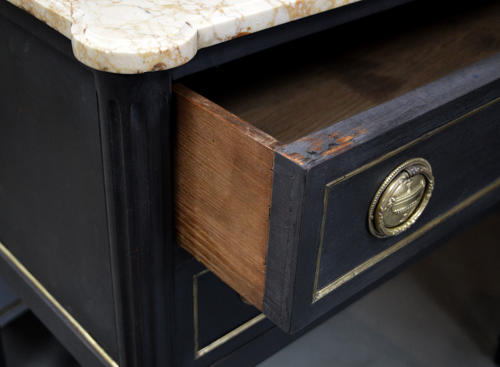 19th Century Louis XVI style marble top commode
