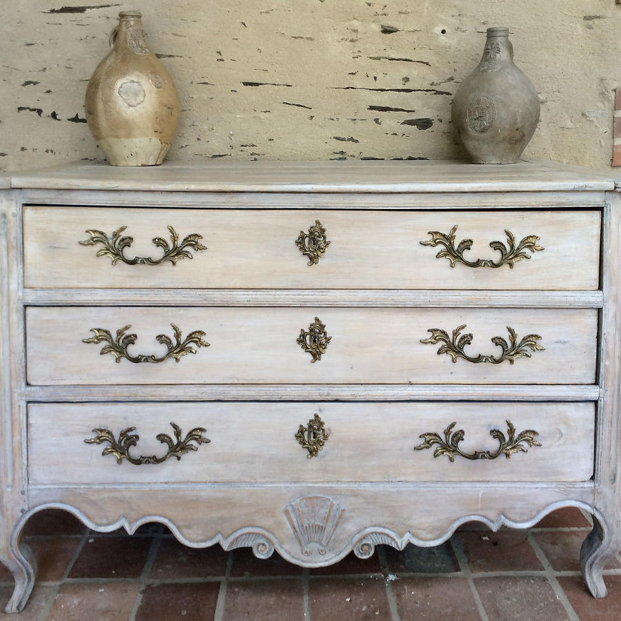 18th Century Louis XV lime-washed commode