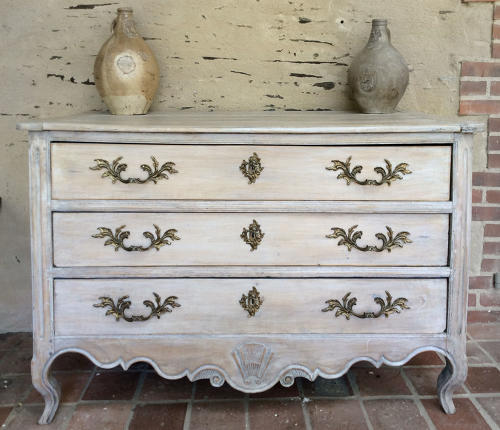 18th Century Louis XV lime-washed commode