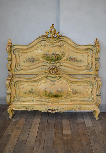 19th Century Venetian Hand Painted King size bedstead