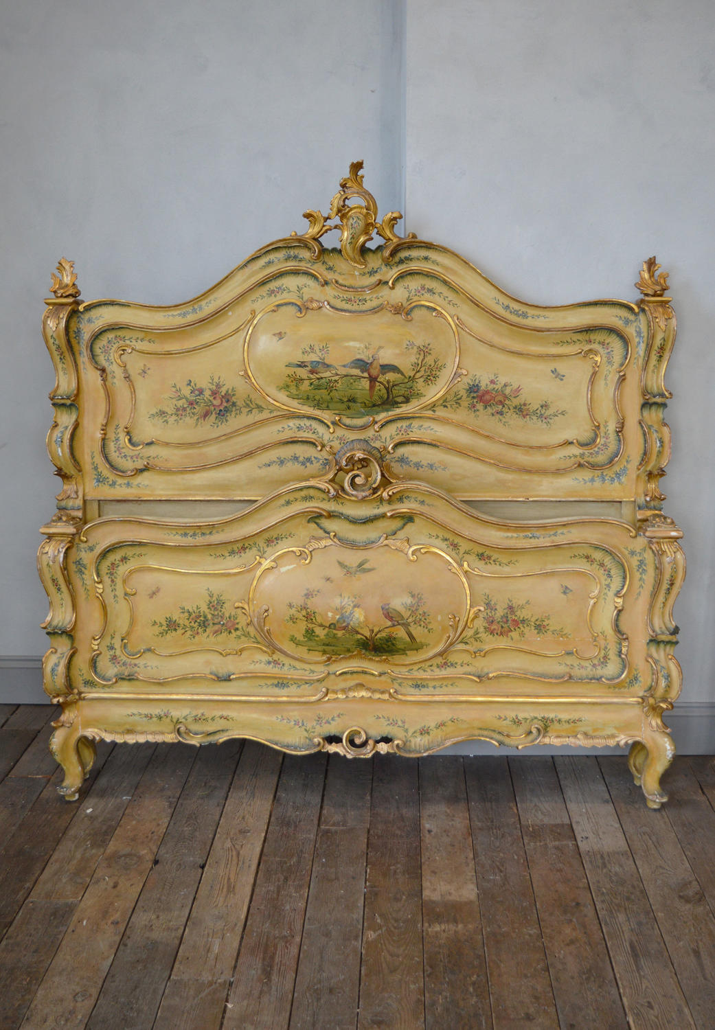 19th Century Venetian Hand Painted King size bedstead