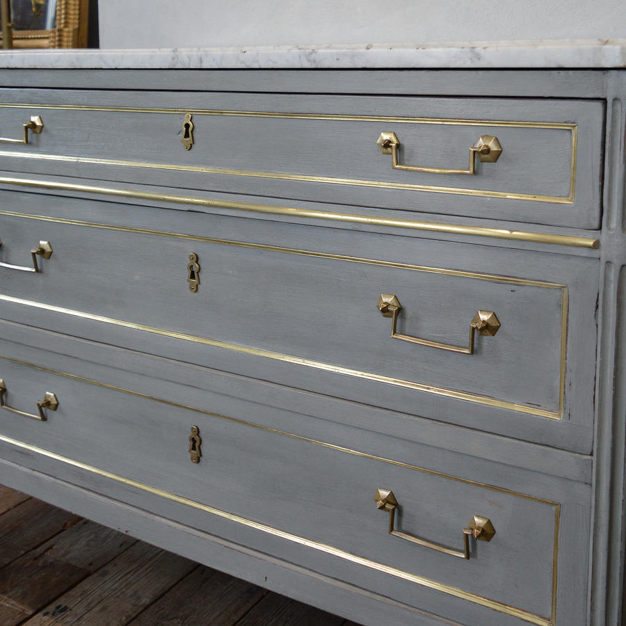 18th Century Louis XVI marble top commode