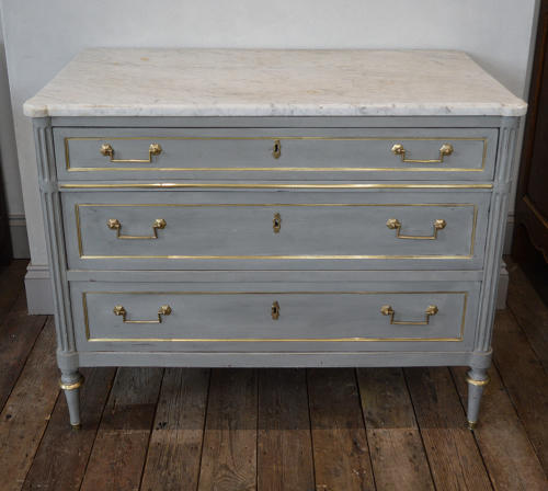 18th Century Louis XVI marble top commode