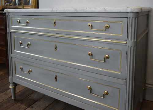 18th Century Louis XVI marble top commode