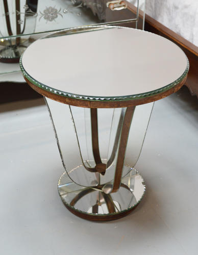 Original Art Deco Mirrored Lamp Table