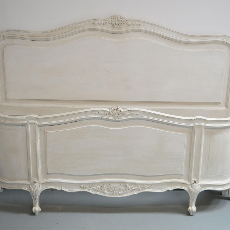 King size Louis XV style curved end bedstead