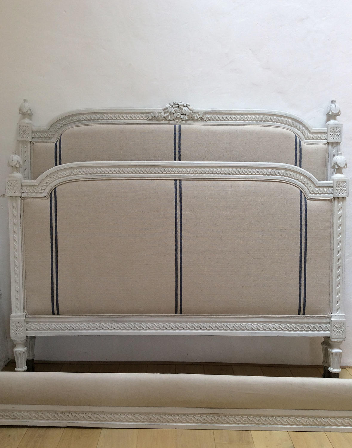 19th Century Louis XVI style double upholstered Bedstead