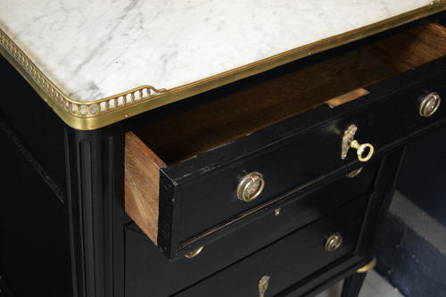 Small Louis XVI style marble top commode c1890-1900