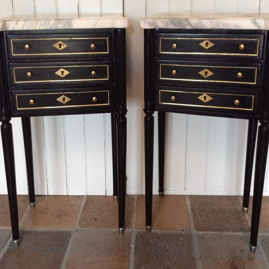 Pair of Louis XVI style Bedside cabinets