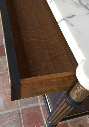 Louis XVI style marble top commode