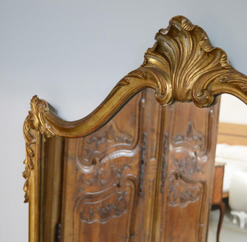 Large Italian Gilt-wood over mantle mirror