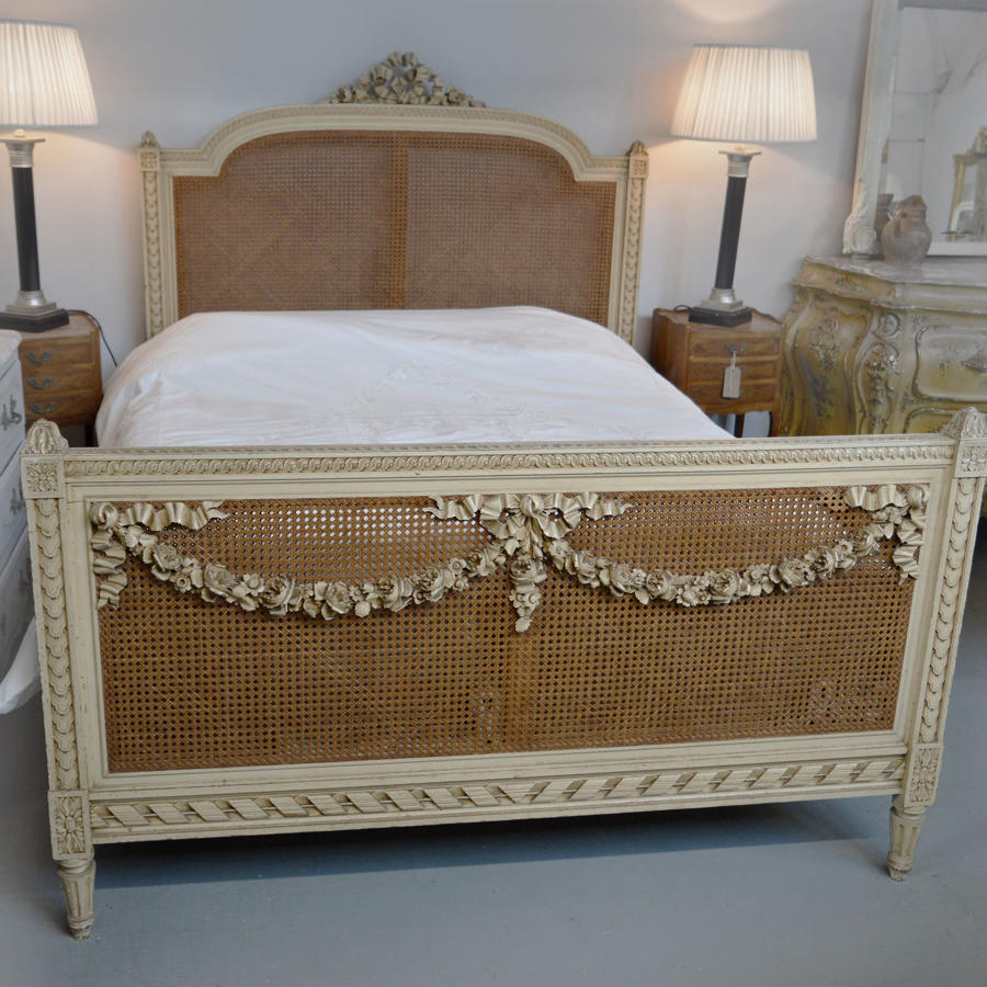 King Size Louis XVI style caned bedstead