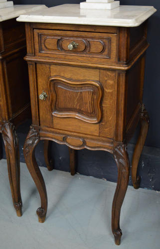 Pair of Oak Louis XV style Bedside Cabinets c1900
