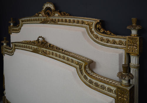 Superb quality 19th Century Louis XVI style large king size bedstead