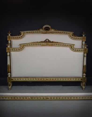 Superb quality 19th Century Louis XVI style large king size bedstead
